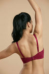Zivame Jacquard Double Layered Non Wired 3/4th Coverage Tshirt Bra - Red Plum — thumbnail 2